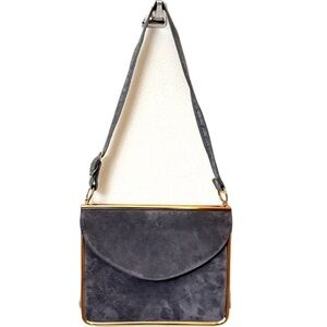 Vintage 60s Grey Suede Handbag